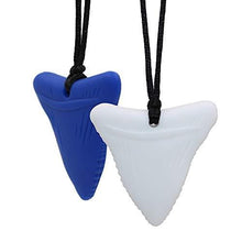 Load image into Gallery viewer, Shark Tooth Chew Necklace for Boys Girls, 3 Pack Silicone Sensory Oral Motor Aids Teether Toys for Autism, ADHD, Baby Nursing or Special Needs- Reduces Chewing Biting Fidgeting for Kids Adults Chewer
