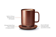 Load image into Gallery viewer, NEW Ember Temperature Control Smart Mug 2, 10 oz, Copper, 1.5-hr Battery Life - App Controlled Heated Coffee Mug - New &amp; Improved Design
