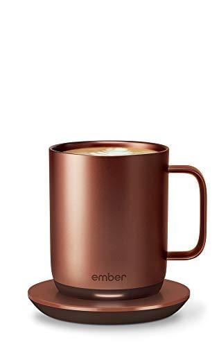 NEW Ember Temperature Control Smart Mug 2, 10 oz, Copper, 1.5-hr Battery Life - App Controlled Heated Coffee Mug - New & Improved Design