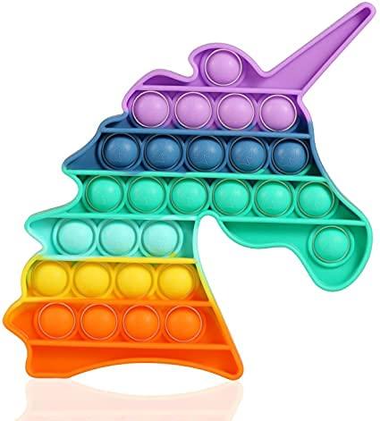 Rainbow Unicorn-Push Bubble ADHD Autism Squeeze Stress Reliever Fidget Relax Toy