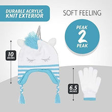 Load image into Gallery viewer, Girls Knitted Animal Beanie Winter Hat and Glove Set [4015] (Unicorn Hat)
