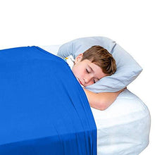 Load image into Gallery viewer, Special Supplies Sensory Bed Sheet for Kids Compression Alternative to Weighted Blankets - Breathable, Stretchy - Cool, Comfortable Sleeping Bedding (Blue, Twin)
