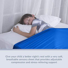 Load image into Gallery viewer, Special Supplies Sensory Bed Sheet for Kids Compression Alternative to Weighted Blankets - Breathable, Stretchy - Cool, Comfortable Sleeping Bedding (Blue, Twin)
