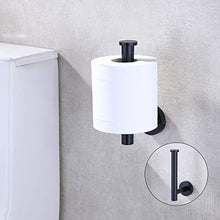 Load image into Gallery viewer, Black Toilet Paper Holder  Modern Round Tissue Roll Holders Wall Mount, Toilet Paper Roll Dispenser Bathroom 5 inch TP Holder for Kitchen Washroom
