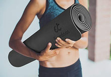 Load image into Gallery viewer, Ewedoos Yoga Mat Non Slip TPE Yoga Mats Exercise Mat Eco Friendly Workout Mat for Yoga, Pilates and Floor Exercise Thick Fitness Mat Carry Strap Included (Black/Gray)
