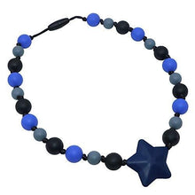 Load image into Gallery viewer, Sensory Oral Motor Aids Chew Necklace for Boys Girls, Silicone Navy Star Beads Chew Jewelry for Autism, ADHD, Baby Nursing or Special Needs Kids - Reduces Chewing Biting Fidgeting for mild Chewers
