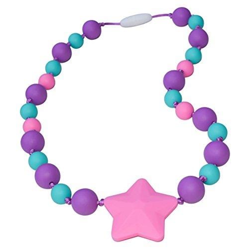 Munchables Starlight Sensory Chew Necklaces for Girls (Purple/Aqua/Pink)