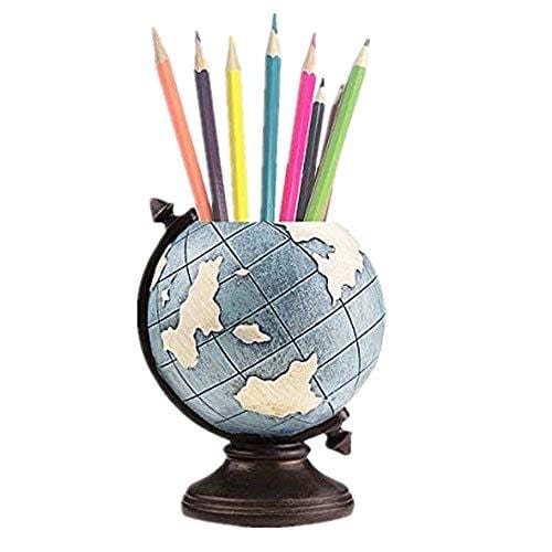 MUAMAX Globe Pen Holder for Desk Kids Rustic Pencil Cup Pot Brush Holder Vintage Gifts
