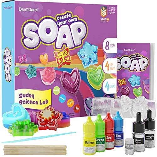 Dan&Darci Soap Making Kit for Kids - Bath Science Project - Gift for Boys & Girls Ages 6-12 - Indoor Activity Craft Kits - Make Your Own DIY Soap