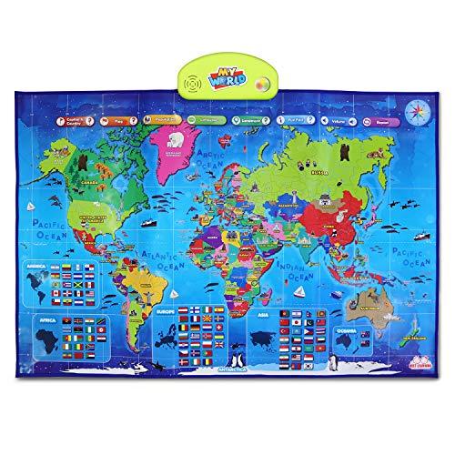 BEST LEARNING i-Poster My World Interactive Map - Educational Talking Toy for Kids of Ages 5 to 12 Years