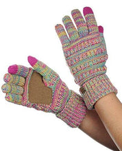 Load image into Gallery viewer, C.C Unisex Cable Knit Winter Warm Anti-Slip Touchscreen Texting Gloves, Bright Mix
