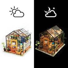 Load image into Gallery viewer, ROBOTIME DIY Dollhouse Wooden Miniature Furniture Kit Mini Green House with LED Best Birthday Gifts for Women and Girls
