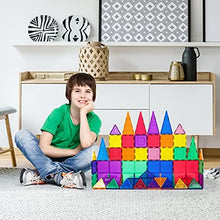 Load image into Gallery viewer, PicassoTiles 60 Piece Set 60pcs Magnet Building Tiles Clear Magnetic 3D Building Blocks Construction Playboards - Creativity beyond Imagination, Inspirational, Recreational, Educational, Conventional
