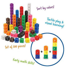 Load image into Gallery viewer, Learning Resources MathLink Cubes, Homeschool, Educational Counting Toy, Math Cubes, Linking Cubes, Early Math Skills, Math Manipulatives, Set of 100 Cubes, Ages 5+
