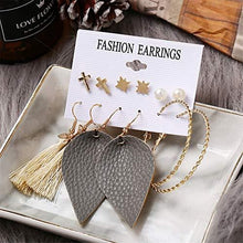 Load image into Gallery viewer, 36 Pairs Fashion Tassel Earrings Set for Women Girls Bohemian Acrylic Hoop Stud Drop Dangle Earring Leather Leaf Earrings for Birthday/Party/Christmas/Friendship Gifts
