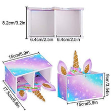 Load image into Gallery viewer, Pencil Holder for Desk, Unicorn Makeup Brush Holders 2 Slots Pen Pencils Organizer Storage Cup for School Home Classroom, Blue Purple
