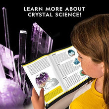 Load image into Gallery viewer, NATIONAL GEOGRAPHIC Mega Crystal Growing Lab - 8 Vibrant Colored Crystals To Grow with Light-Up Display Stand &amp; Guidebook - Includes 5 Real Gemstone Specimens Including Amethyst &amp; Quartz
