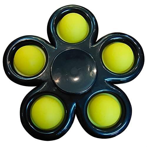 Push Bubble Fidget Spinner, ADHD/Autism Fidget-Sensory Toys for Adult Kids, Black/Yellow
