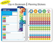 Load image into Gallery viewer, Dated Elementary Student Planner for Academic Year 2020-2021 (Block Style - 8.5&quot;x11&quot; - Wood Letters Cover) - Ruler/Bookmark and Planning Stickers
