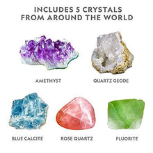 Load image into Gallery viewer, NATIONAL GEOGRAPHIC Mega Crystal Growing Lab - 8 Vibrant Colored Crystals To Grow with Light-Up Display Stand &amp; Guidebook - Includes 5 Real Gemstone Specimens Including Amethyst &amp; Quartz
