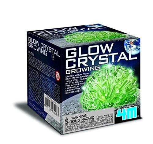 4M Glow Crystal Growing Kit - Grow a DIY Crystal Experiment Specimen, A Great Educational STEM Toys Crystal Making Gift for Kids & Teens, Boys & Girls