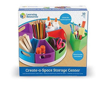 Load image into Gallery viewer, Learning Resources Create-a-Space Storage Center, Homeschool Storage, Fits 3oz Hand Sanitizer Bottles, Bright Colors, Classroom Craft Keeper, 10 Piece set
