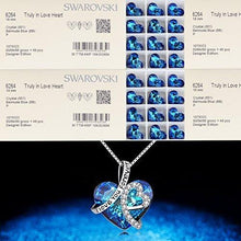 Load image into Gallery viewer, Heart Necklace 925 Sterling Silver I Love You Forever Pendant Necklace with Blue Swarovski Crystals Jewelry for Women Anniversary Birthday Gifts for Girls Girlfriend Wife Daughter Mom
