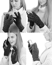 Load image into Gallery viewer, C.C Unisex Cable Knit Winter Warm Anti-Slip Touchscreen Texting Gloves, Bright Mix

