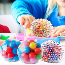 Load image into Gallery viewer, Water Bead Stress Relief Ball- Squeeze Squishy Ball for Adult Kids Anxiety ADHD-Sensory Bead Ball Toys with Water Beads (4 Different Balls)
