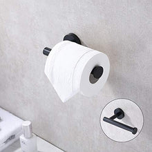 Load image into Gallery viewer, Black Toilet Paper Holder  Modern Round Tissue Roll Holders Wall Mount, Toilet Paper Roll Dispenser Bathroom 5 inch TP Holder for Kitchen Washroom
