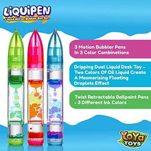 Load image into Gallery viewer, YoYa Toys Liquipen - Liquid Motion Bubbler Pens Sensory Toy (3 Pack) - Writes Like a Regular Pen - Colorful Liquid Timer Pens Great for Stress and Anxiety Relief - Cool Fidget Toys for Kids and Adults
