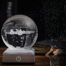 Load image into Gallery viewer, 3D Solar System Model Crystal Ball 80mm 3.15&quot; Laser Engraved Hologram with Light Up Base Planet Model Science Astronomy Learning Toys Educational Gift for Kids
