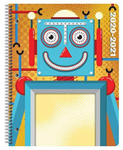 Load image into Gallery viewer, Dated Elementary Student Planner 2020-2021 Academic School Year, 8.5x11 inch Block Style Datebook with Create Robot Cover
