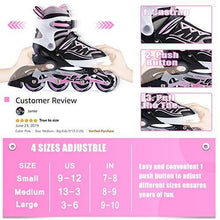 Load image into Gallery viewer, 2pm Sports Cytia Pink Girls Adjustable Illuminating Inline Skates with Light up Wheels, Fun Flashing Beginner Roller Skates for Kids - Large (3Y-6Y US)

