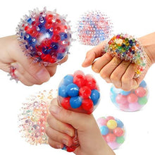 Load image into Gallery viewer, Water Bead Stress Relief Ball- Squeeze Squishy Ball for Adult Kids Anxiety ADHD-Sensory Bead Ball Toys with Water Beads (4 Different Balls)
