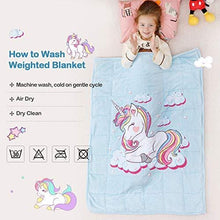 Load image into Gallery viewer, BUZIO Kids Weighted Blanket 5lbs, Unicorn Fleece Blanket for Kids with 4 Color Options, Ultra Soft and Cozy Heavy Blanket, Great for Calming and Sleep 36 x 48inch
