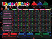 Load image into Gallery viewer, Magnetic Behavior Rewards Chalkboard Child Behavior Reward Chore Chart-Daily Household Chore Checklist– Multiple Kids Chore Chart System Includes: 4 Liquid Chalk Markers
