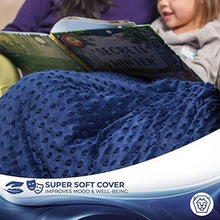 Load image into Gallery viewer, Roore 5 lb Weighted Blanket for Kids I 36&quot;x48&quot; I Weighted Blanket with Plush Minky Blue Removable Cover I Weighted with Premium Glass Beads I Perfect for Children from 40 to 60 lb
