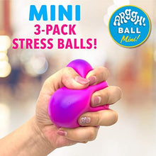 Load image into Gallery viewer, Power Your Fun Arggh Mini Stress Balls for Adults and Kids - 3pk Squishy Stress Ball Fidget Toys, Anti Stress Sensory Ball Squeeze Toys (Yellow, Pink, Blue)
