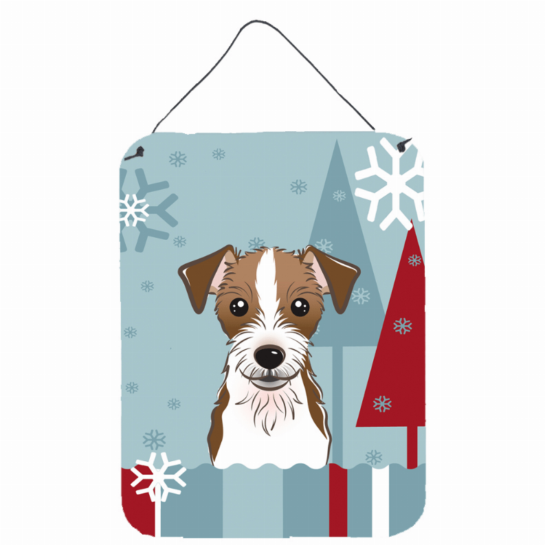 Winter Holiday Jack Russell Terrier Wall or Door Hanging Prints