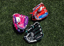 Load image into Gallery viewer, Rawlings Players Series Youth Tball/Baseball Glove with Ball, Right Hand Throw, Red/Blue, 9 Inch (Ages 3-5)
