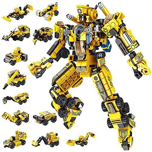 VATOS STEM Building Toys, 573 PCS Robot STEM Toys for 6 Year Old Boys 25-in-1 Engineering Building Bricks Construction Vehicles Kit Building Blocks Best Gifts for Kids Aged 5 6 7 8 9 10 11 12 Yr Old