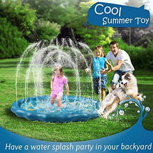 Load image into Gallery viewer, Winique Splash Pad, Upgraded 68” Outdoor Summer Toys, Children Sprinkler Play Mat&amp; Wading Pool for Fun Games Learning Party, Outside Water Toys for Toddlers Babies and 12 + Months Boys Girls (Blue)
