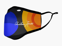Load image into Gallery viewer, Kids Reusable Filter Mask: Christian James. TM Logo. Floating in Space
