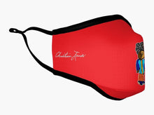 Load image into Gallery viewer, Kids Reusable Filter Mask: Christian James Designs. TM Logo. Red
